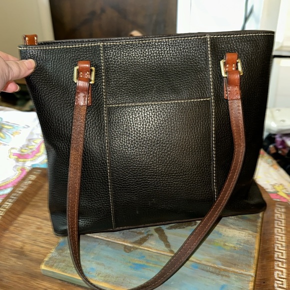 Dooney & Bourke Black Lexington Essential LeatherTote Handbag + Dust Bag (Z1) - Picture 5 of 11